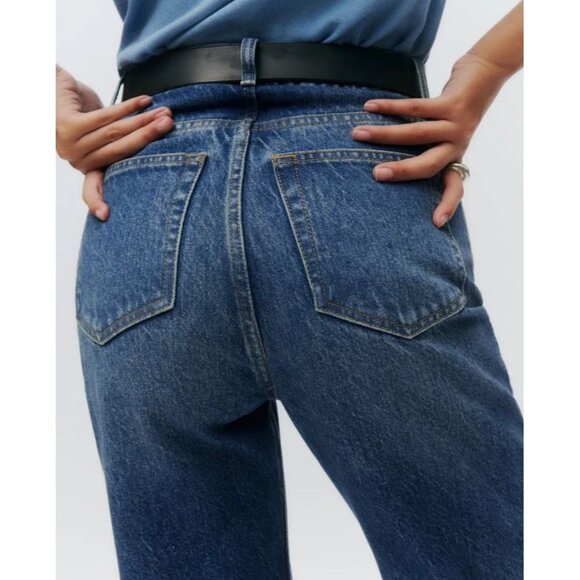 REFORMATION Women's Abby High Rise Straight Leg Denim Blue Jeans Size 28 - Picture 5 of 13